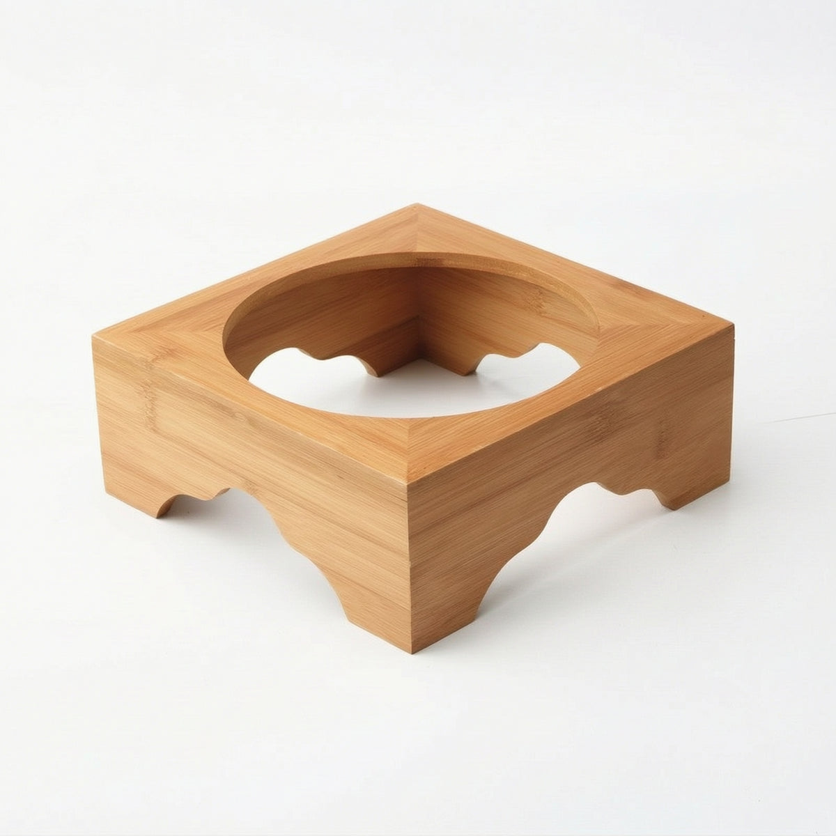 Bamboo Pot Stand Raised Stone Pot Stand Wooden for Dining Table