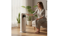 Cooling Column Fan with Heater Oscillating Floor Standing Fan Digital Quiet for Bedroom, Living Room, Apartment