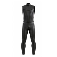 Sleeveless Wetsuit Glossy Front Zip Wetsuit Form Fitting Suit for Diving