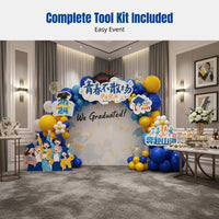 Graduation Ceremony Decoration, Balloon Arch, Foam Board Backdrop, Scene Setup for School & College