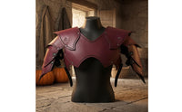 Leather-Like Cosplay Plate Riveted Trim Layered Chest Plate Scalloped Edge Medieval Chest Plate Side Straps for Cosplayers