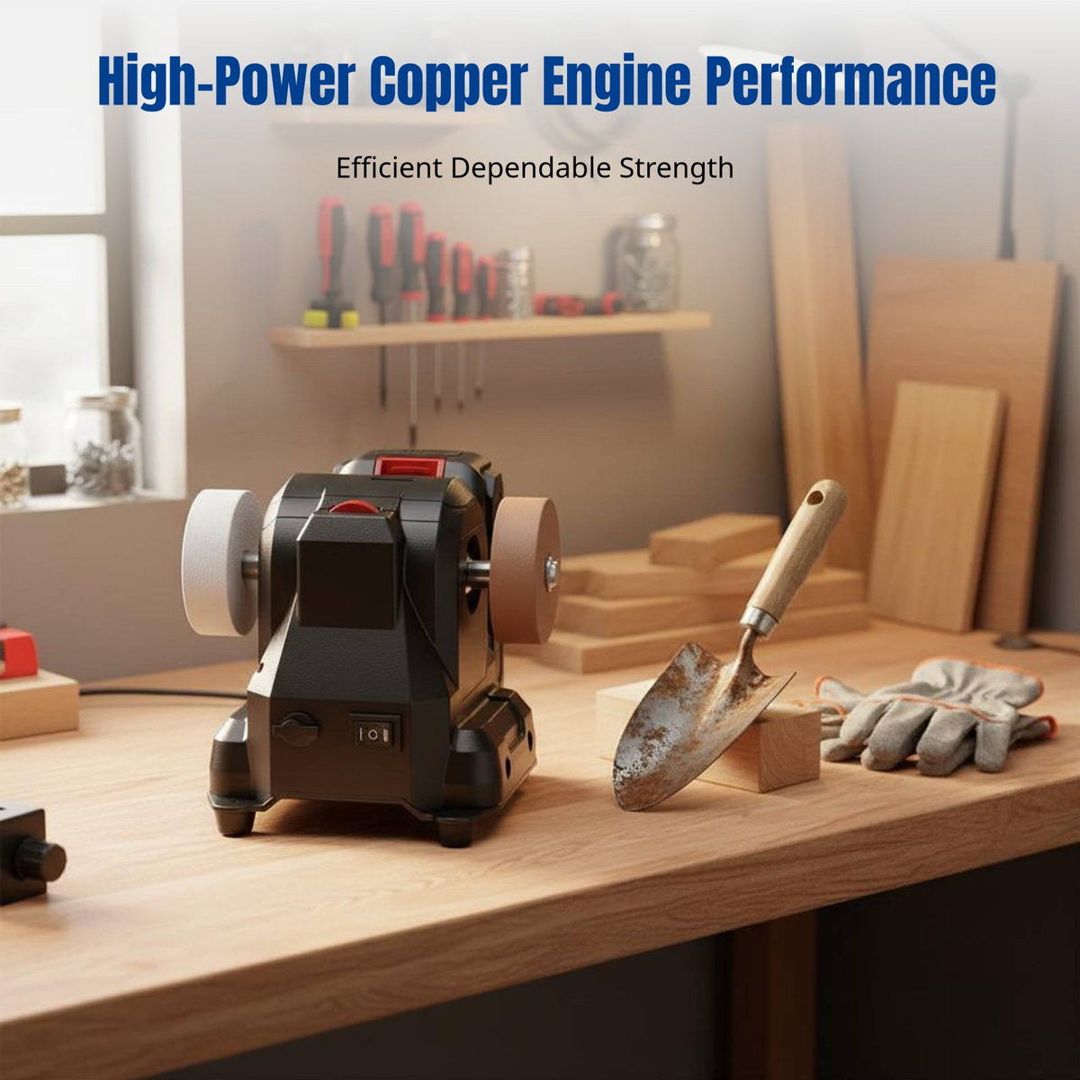 Electric Mini Bench Sharpener, Polisher, Adjustable Speed