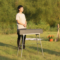 Charcoal Skewer Grill Elevated Grill with Stand Outdoor Portable for Campers, Camping
