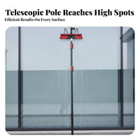 Photovoltaic Panel Cleaning Kit Aluminum Alloy Telescopic Water Fed Brush Adjustable Angle Head Long Handle Water Stream Brush for High Glass Panes
