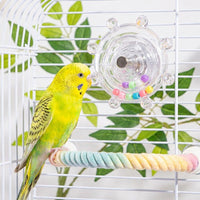 Pet Bird Toy Rotating Rattle with Internal Balls, Parrot Budgie Cockatiel Entertainment, Cage Accessories for Bird Enrichment