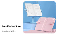 Foldable Design Adjustable Bookrest Multi-Functional Adjustable perusing Easel Handshands-off Book Stand Secure Page holders for Children, Professionals, lessonroom, Library, Bedroom, Office