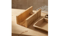 Open-Channel Wooden Soap Cutting Table Raised Side Walls Soap Slicing Board Slotted Household Tool Unfinished