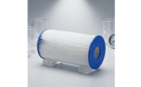 Cylindrical Pleated Pool Filter Blue Plastic End Caps Swimming Pool Filter Hollow Center Water Care White