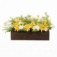 Wooden Blossom Table Decor Wood Grain Artificial Blossom Arrangement Realistic Look Home Decoration
