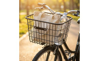Thickened Frame Metal Bike Front Basket Easy Install Heavy Duty Bike Basket for Shopping