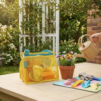 Zippered Beach Toy Set Carrying Handles Sandcastle Building Kit Portable Mesh Storage Bag Set Outdoor
