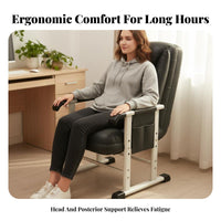 Reclining Backrest High-Back Recliner with Footrest Thick Cushioning Adjustable Study Recliner Ergonomic Design Computer Chair Multi-Purpose for Students, Gamers, Work-from-Home Workers, Dorm Room, Gaming Setup, Bedroom