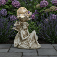 Fairy Statue Vintage Style Angel Statue Antique Finish Deity Ornament for Garden, Courtyard, Patio
