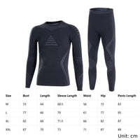 Ski Underlayer Layer Set Winter Ready Long Sleeve Thermal Shirt and Pants Breathable Sports Clothing for Running, Workout