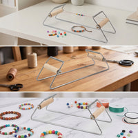 Adjustable Bead Loom with Wooden Rollers DIY Metal Bead Loom Long-Lasting Stable for Hobbyists
