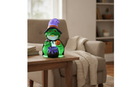 Witch with Pot Illuminated Light up Witch Glowing Statue for Mantel, Party