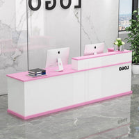 Modern Reception Desk Multi-Use Company Front Desk Sturdy and Sturdy Shop Cashier Counter for Shopkeepers, Receptionists, Retail Store, Lobby
