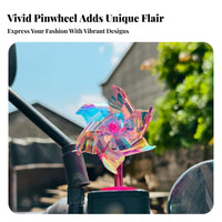 Air-Driven LED Pinwheel No Battery Needed LED Handlebar Colorful Design Handlebar Pinwheel for Kids, Motorcycless, Outdoor Biking