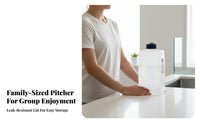 Water Carafe with Handle Leakproof Refrigerator Door Pitcher Airtight Fridge Door Water Jug for Families