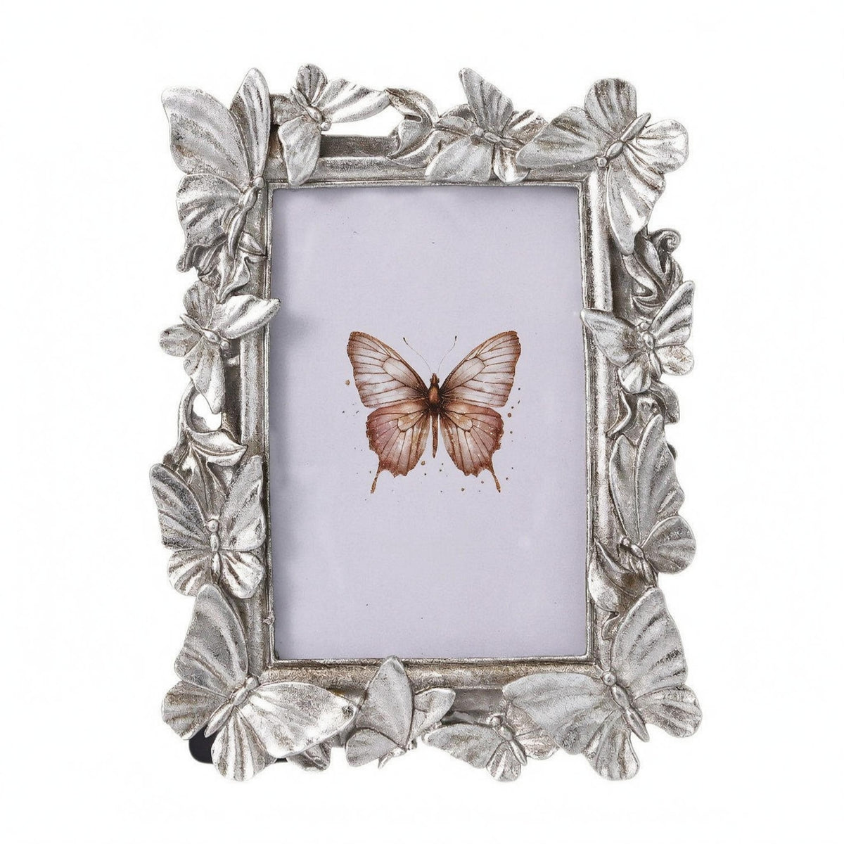 Butterfly Photo Frame Raised Relief Ornate Picture Frame for Shelf