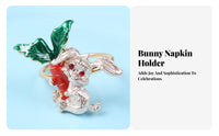Easter Bunny Napkin Holder Reusable Easter Bunny Napkin Holder Ideal Gift Metal Serviette Buckle for Party Hosts, Celebrations, Parties