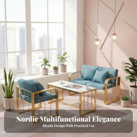 Nordic Design Upholstered Banquette and Table Set long-lasting Iron Frame Corner Dining Bench Set configurable Combination Booth Seating Space-Saving for Restaurant Owners, Interior Designers, Dessert Shops, Restaurants, Reception Areas, Lounges