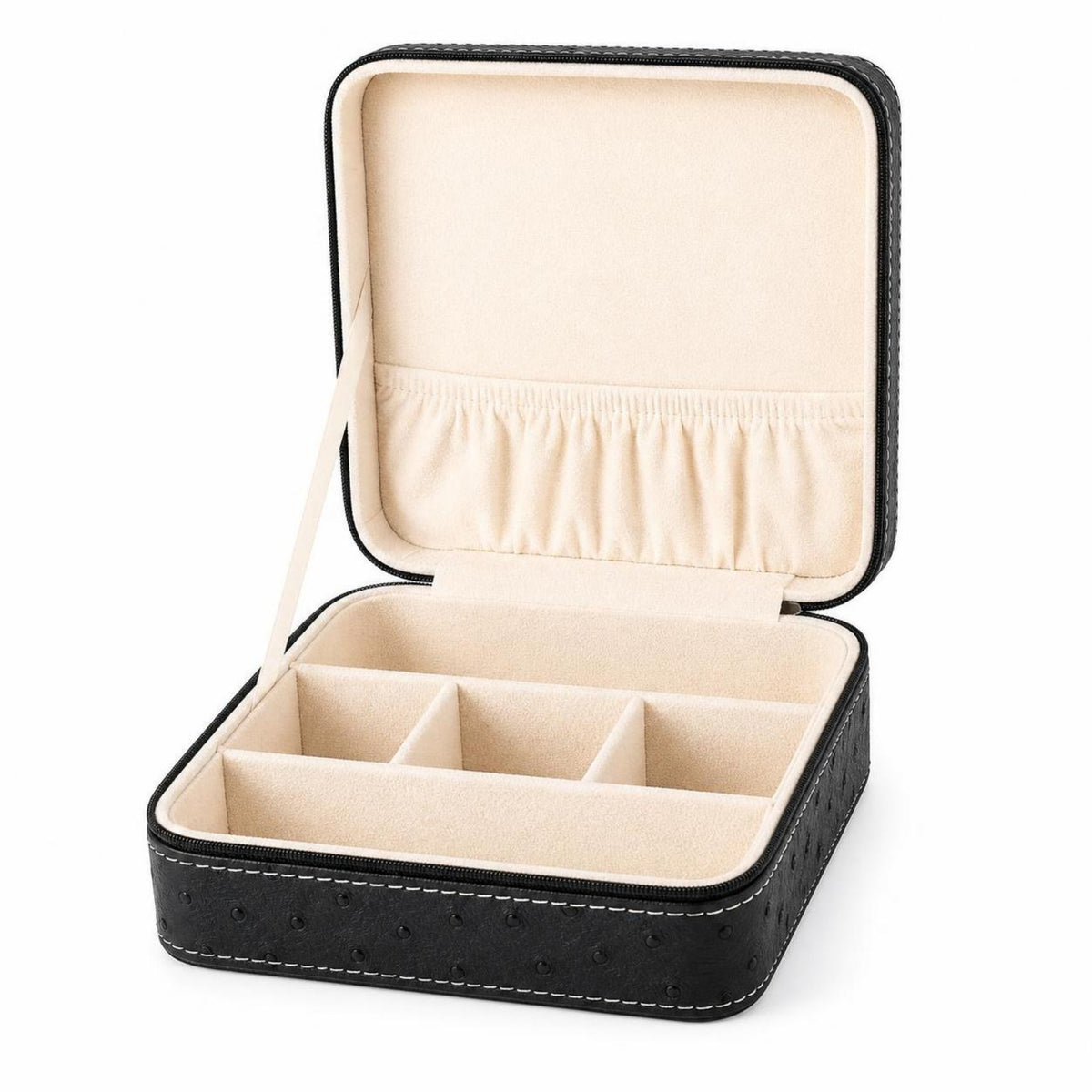 Zippered 3-Slot Glasses Box Leather Glasses Storage Box Compact Sunglasses Storage Case Structured for Travelers