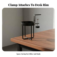 Stable and Secure Desk Cup Holder Clamp Easy to Install Desk Side Cup Holder Drill-Complimentary Installation for Students, Study Room