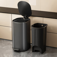 Stainless Steel Pedal Trash Can with Soft-Close Lid, 12L+
