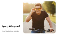 Glare-Reducing Driving Glasses Lightweight Cycling Sunglasses Windproof Jog Ning Glasses Shock Resistant Half-Frame Sunglasses