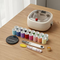 16 Color Threads Sewing Case Two-Layer Storage Portable Sewing Box Complete Tools Needle and Thread Set Transparent Lid for Students, Beginners, Dorm Room, Travel, Home
