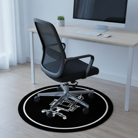 Modern Minimalist Round Printed Floor Mat for Office Chair and Doorway