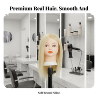Hair Mannequin Head Can Be Dyed and Lightened Hairdressing Practice Head Washable Hair Styling Mannequin for Hairstylists