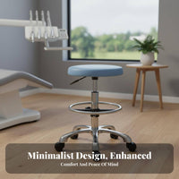 Adjustable Rolling Stool with supportiverest Padded Seat for Hospital, Doctors, Nurses