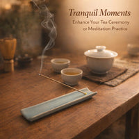 Handmade Ceramic Holder, Chinese Ash, Slanted Bridge Design, Broken Bridge, for Tea Room & Meditation Space