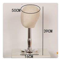Cloth-coveredCovered Head Mannequin with Stand Smooth Hat Display Stand Compact Hat Display Head Stable for Boutique Displays, Dressing Tables