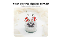 Automatic Rotation Solar Powered Rotating Swan Ornament Luxury Design Rotating Swan Figurine Easy Installation for Drivers, Office Desk