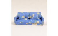 Dollhouse Sofa with Pillows Compact Two Seat Dollhouse Couch Elegant Miniature Double Sofa for Hobbyists