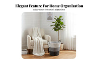 Imitation Rattan container Large Capacity Laundry Basket Woven Design for Living Room