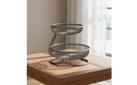 No Assembly Required Countertop Fruit Stand Space-Saving Tiered Fruit Basket High Capacity Multi-Layer Serving Stand Stable & Sturdy for Living Room, Dining Table, Party