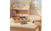 Wooden Math Toy with Tray Educational Hands-on Math Set Hands-on Counting Number Pieces for Young Children, Playroom