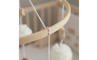 Nordic Aesthetic Rainbow Crib Mobile Soft Soft-Textured Balls Wooden Hoop Mobile Handmade Wood Bead Crib Hanger Gender Neutral for Babies, Newborns