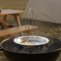 Non-Stick Coating Vertical Chicken Roaster Thickened Upright Chicken Rack Heat Resistant Juice Catcher Pan Set Easy to Clean for Barbecue, Camping, Oven