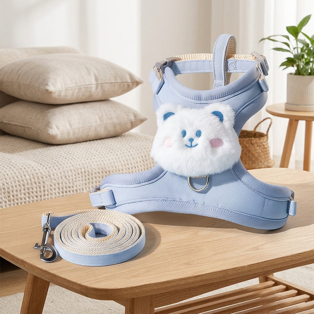 Cat Harness and Leash Set, Soft Polyester Cat Walking Vest with Adjustable Strap, No Pull Vest Harness for Safe Outdoor Walking for Small Pets