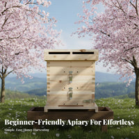 Lattice Beehive Set Low Maintenance Fir Wood Bee Box Wooden Beehive Kit Beginner-Easy-to-Use Beekeeping Beginner Kit