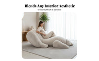Polar Bear Sofa Chair Designer Style Upholstered Accent Chair Statement Piece Home Seating for Office Workers, Adults, Living Room, Bedroom, Apartment
