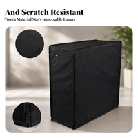 Dustproof Desktop Computer Dust Cover Oxford Cloth Computer Tower Cover Black Fitted