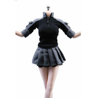 1/6 Scale Female Combatant Outfit High Quality Material Training Skirt Suit 12 Inch Doll Uniform Zippered Collar