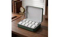 10-Slot Watch Storage Case Zippered Watch Travel Case Portable Compact for Travelers, Business Trips