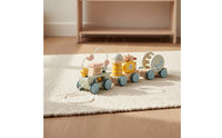 Early Learning Beech Block Train Stacking Play Large Wooden Train Blocks Polished Edges Eco-Friendly for Babies, Toddlers, Young Children, Preschool, Nursery